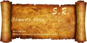Simonfi Rita névjegykártya