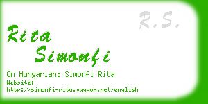 rita simonfi business card